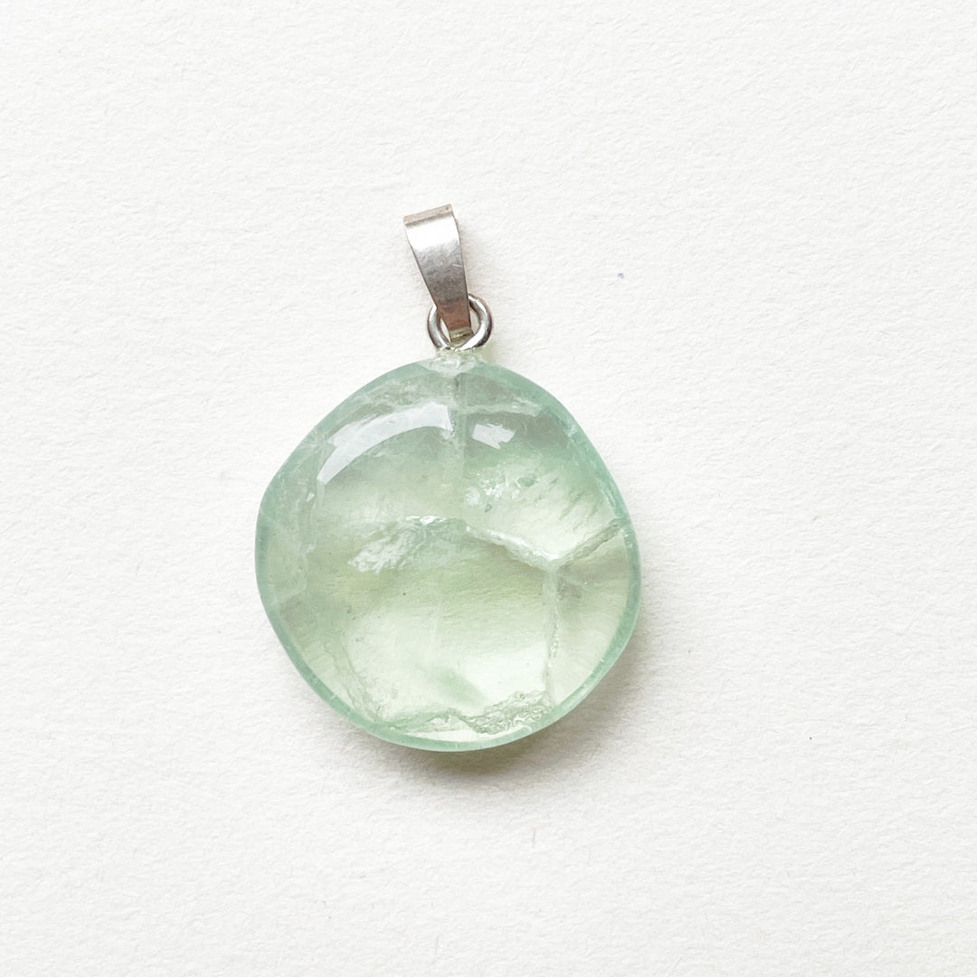 fluoriet groene hanger edelsteenhanger edelstenen 925 sterling zilver sieraden