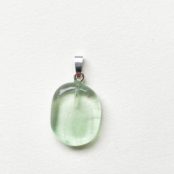 fluoriet groene hanger edelsteenhanger edelstenen 925 sterling zilver sieraden