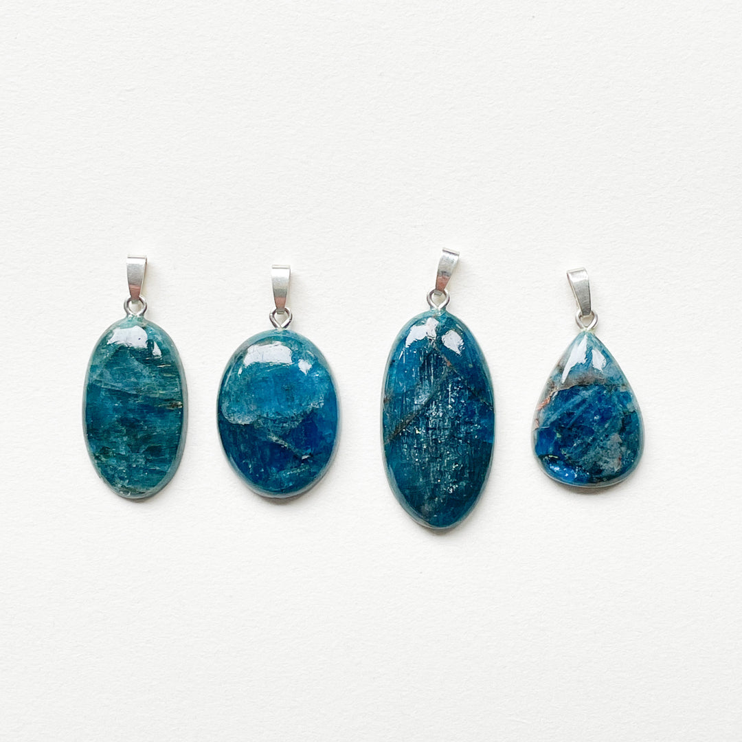 apatiet blauwe edelsteen hanger edelsteenhanger 925 sterling zilver sieraad juweel