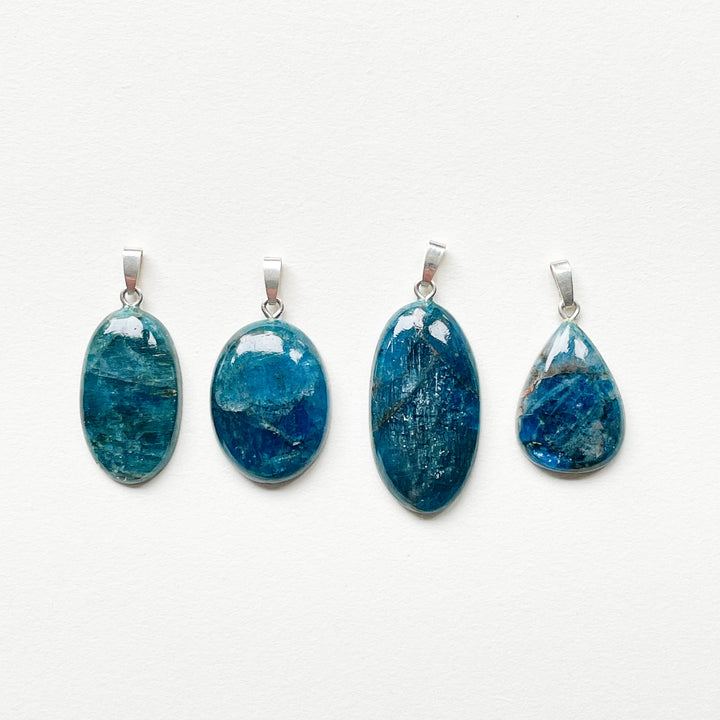 apatiet blauwe edelsteen hanger edelsteenhanger 925 sterling zilver sieraad juweel