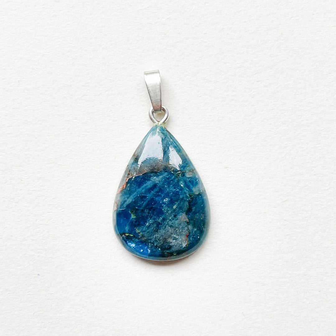 apatiet blauwe edelsteen hanger edelsteenhanger 925 sterling zilver sieraad juweel