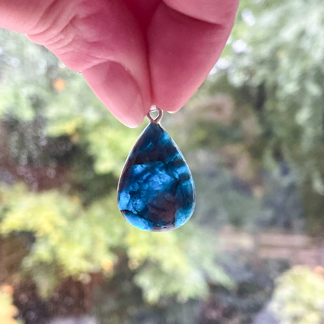 apatiet blauwe edelsteen hanger edelsteenhanger 925 sterling zilver sieraad juweel