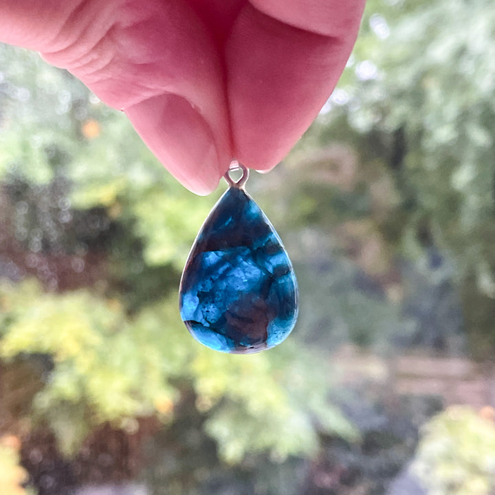 apatiet blauwe edelsteen hanger edelsteenhanger 925 sterling zilver sieraad juweel