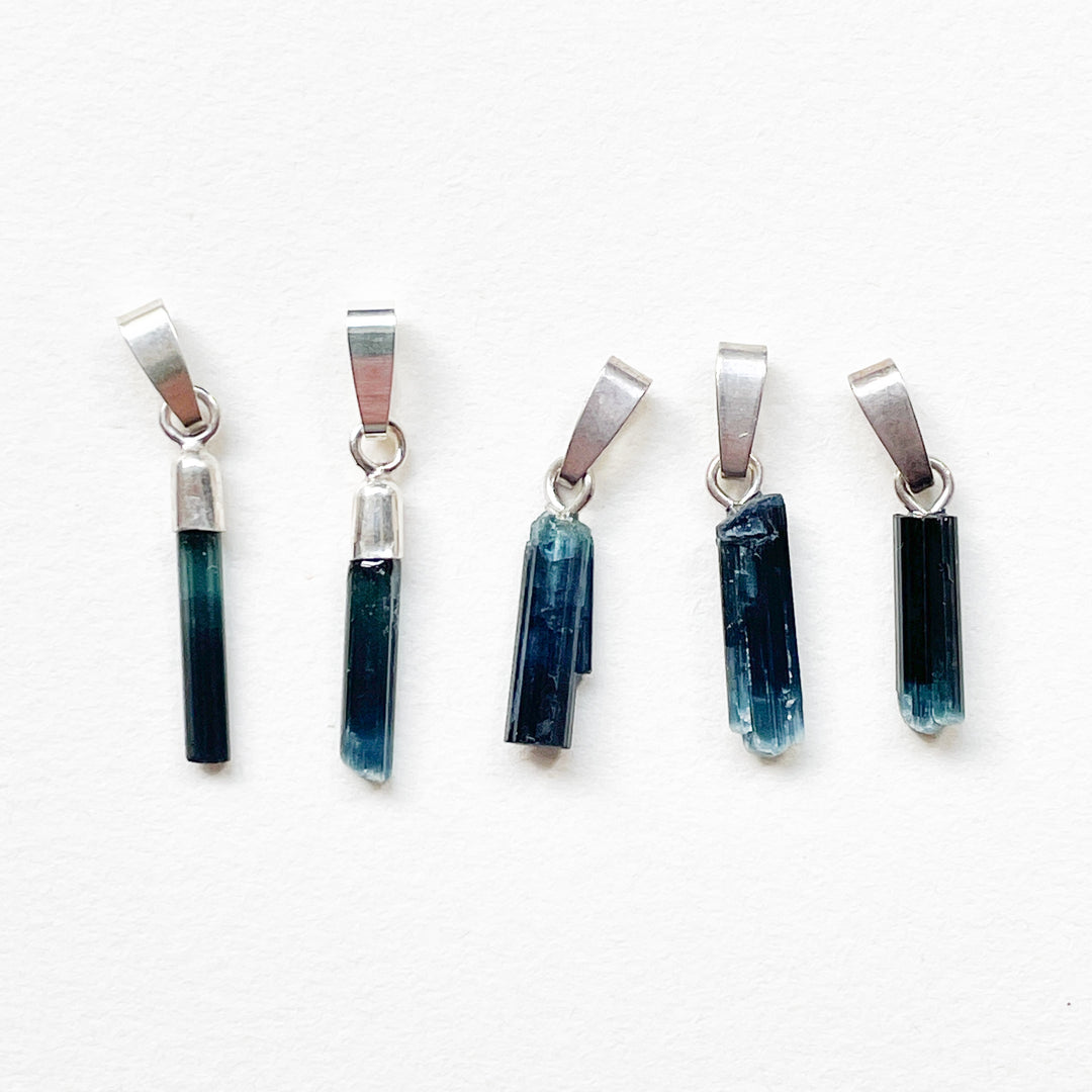 indigoliet blauwe toermalijn edelsteen premium hanger 925 sterling zilver