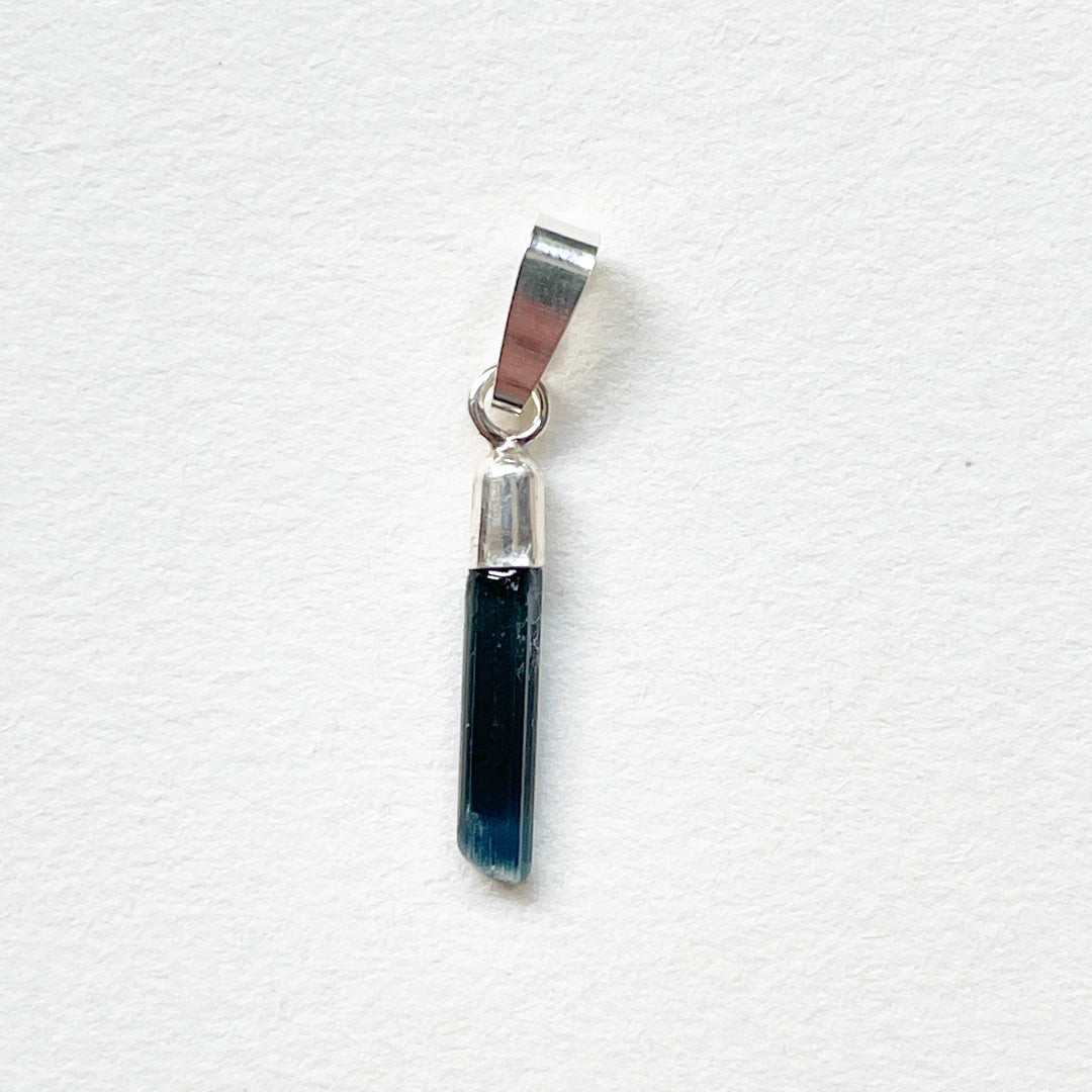 indigoliet blauwe toermalijn edelsteen premium hanger 925 sterling zilver