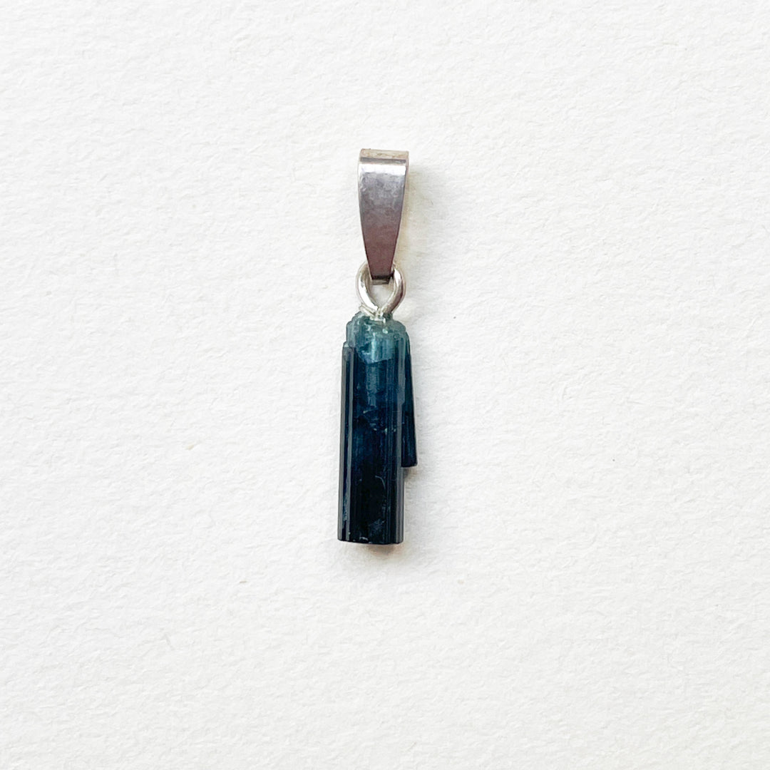 indigoliet blauwe toermalijn edelsteen premium hanger 925 sterling zilver