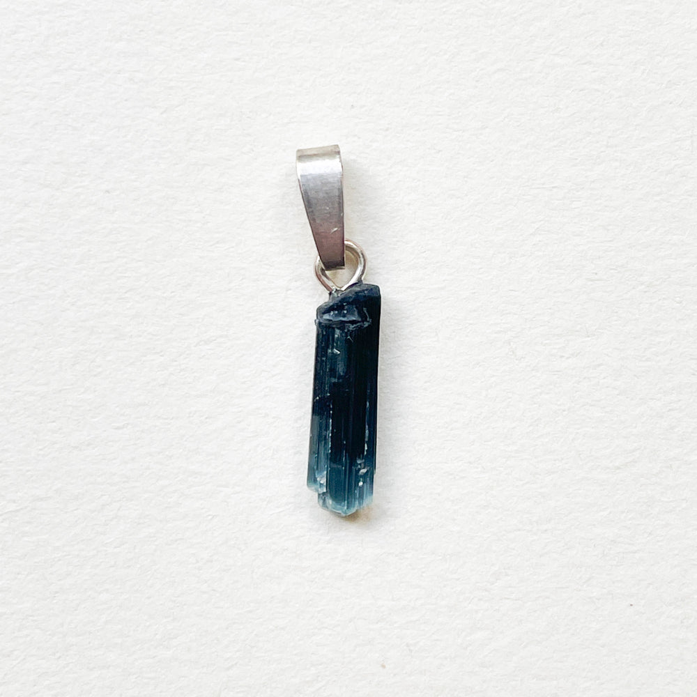 indigoliet blauwe toermalijn edelsteen premium hanger 925 sterling zilver