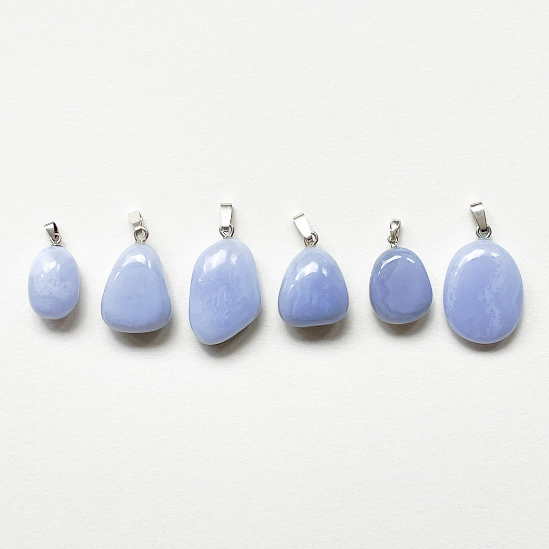 chalcedoon blauwe edelsteen hanger 925 sterling zilver