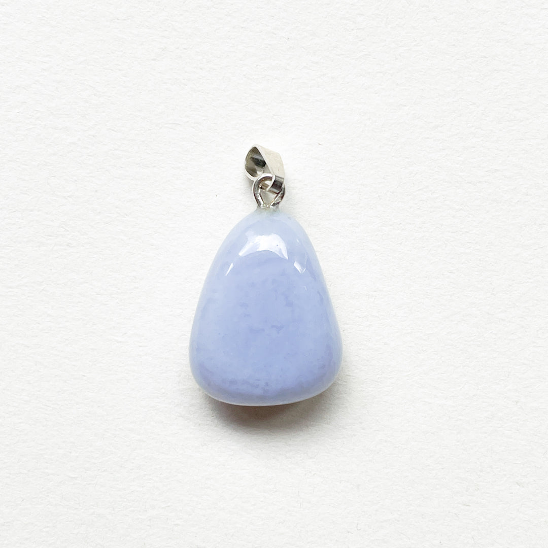 chalcedoon blauwe edelsteen hanger 925 sterling zilver