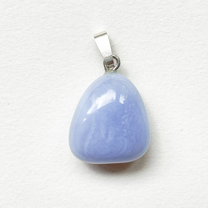 chalcedoon blauwe edelsteen hanger 925 sterling zilver
