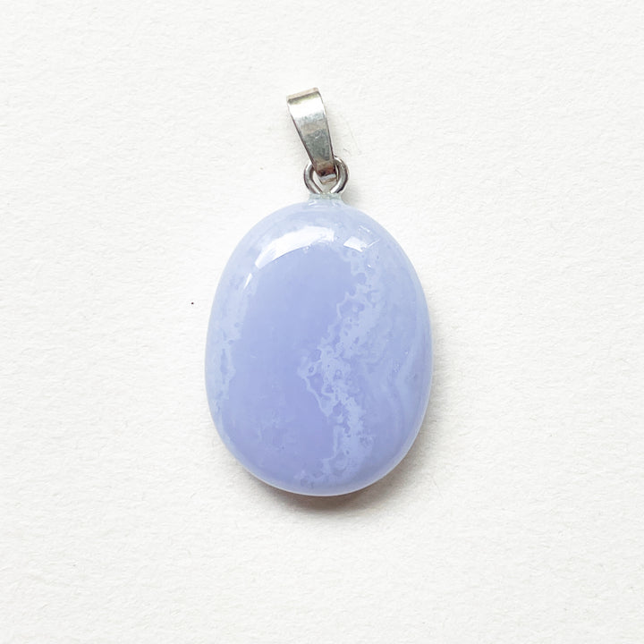 chalcedoon blauwe edelsteen hanger 925 sterling zilver