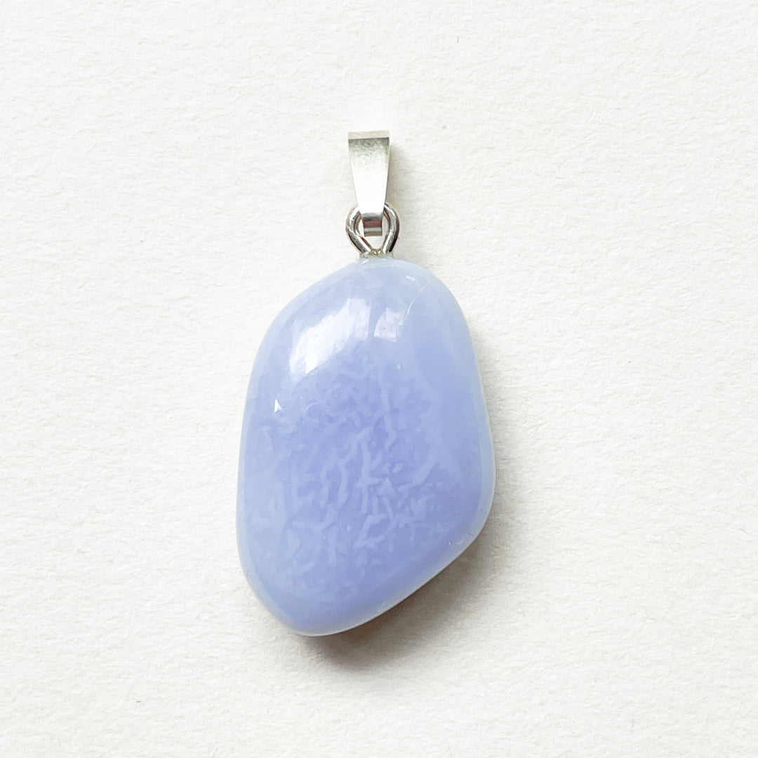 chalcedoon blauwe edelsteen hanger 925 sterling zilver