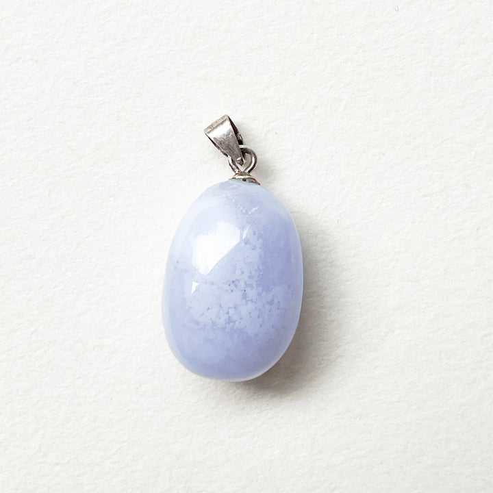 chalcedoon blauwe edelsteen hanger 925 sterling zilver
