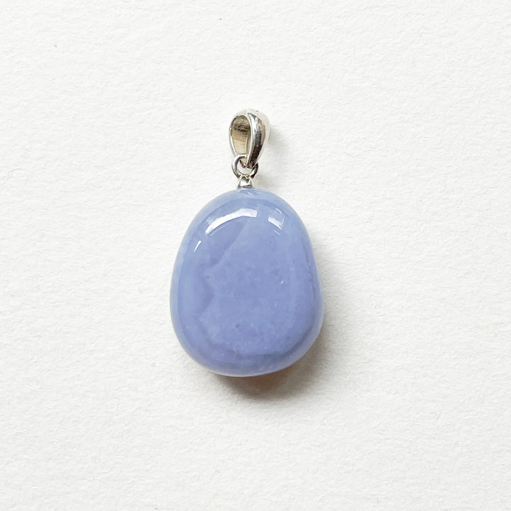 chalcedoon blauwe edelsteen hanger 925 sterling zilver