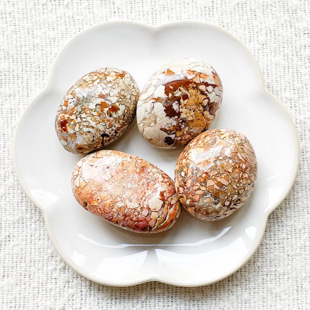 jaspis breccie handsteen palmsteen edelsteen