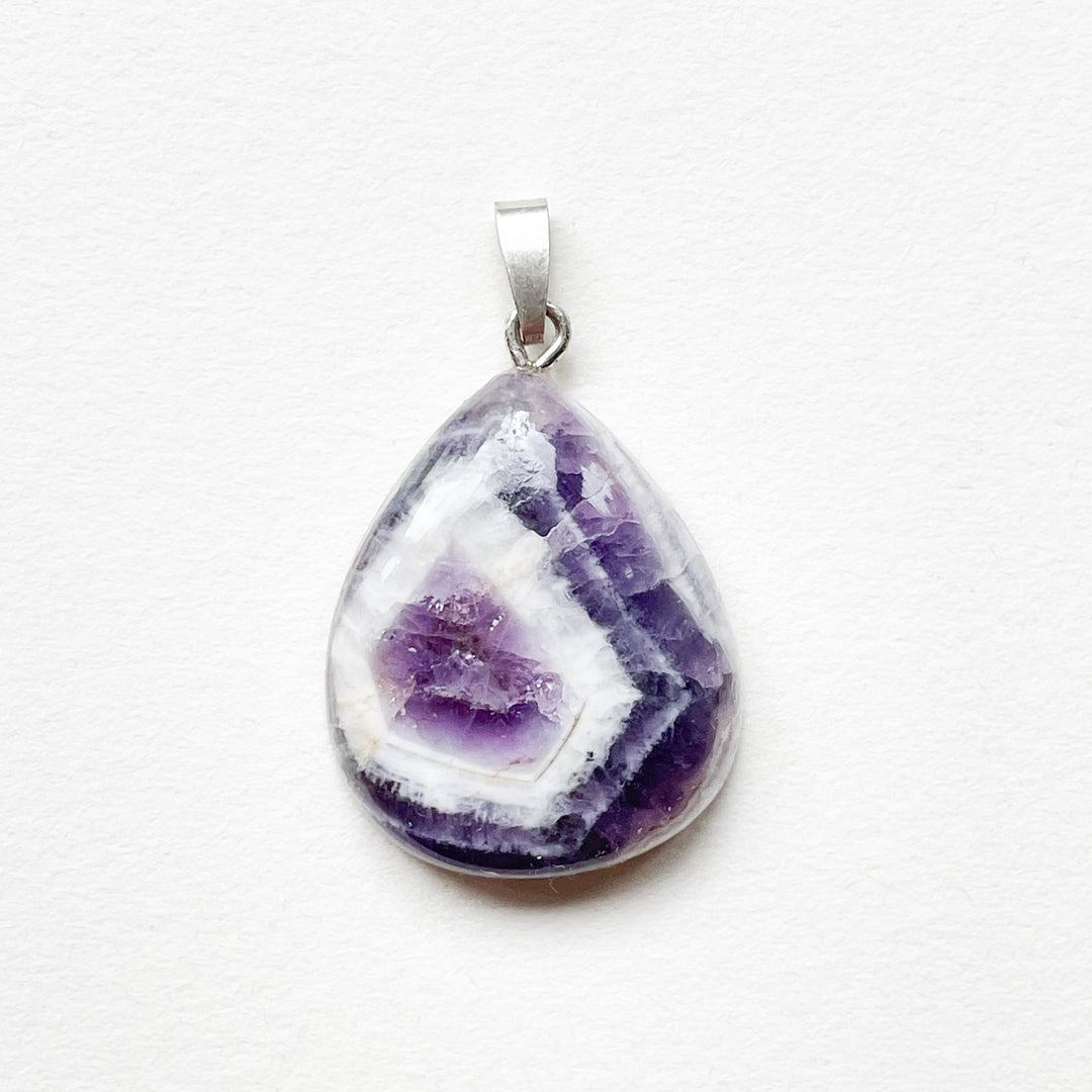 amethist chevron paarse premium edelsteen hanger 925 sterling zilver