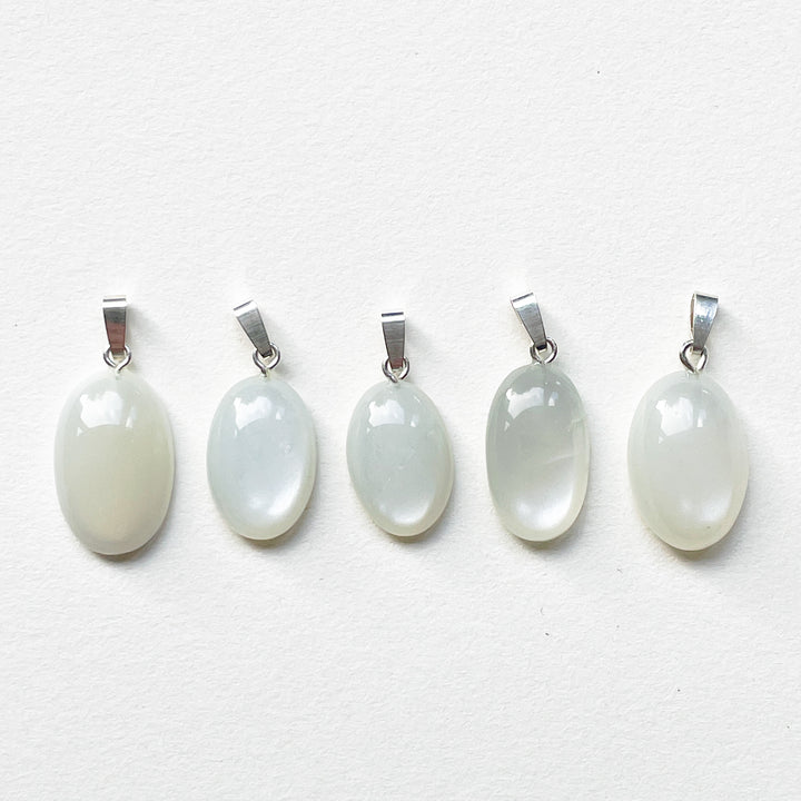 witte maansteen edelsteen premium hanger 925 sterling zilver