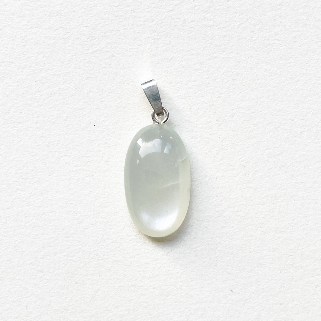 witte maansteen edelsteen premium hanger 925 sterling zilver