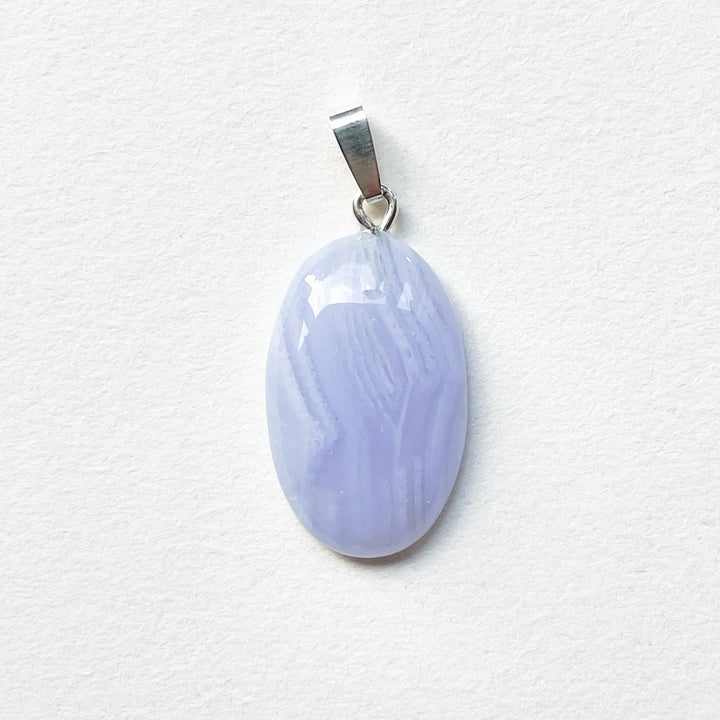 Pendentif premium en calcédoine bleu clair (argent sterling 925)