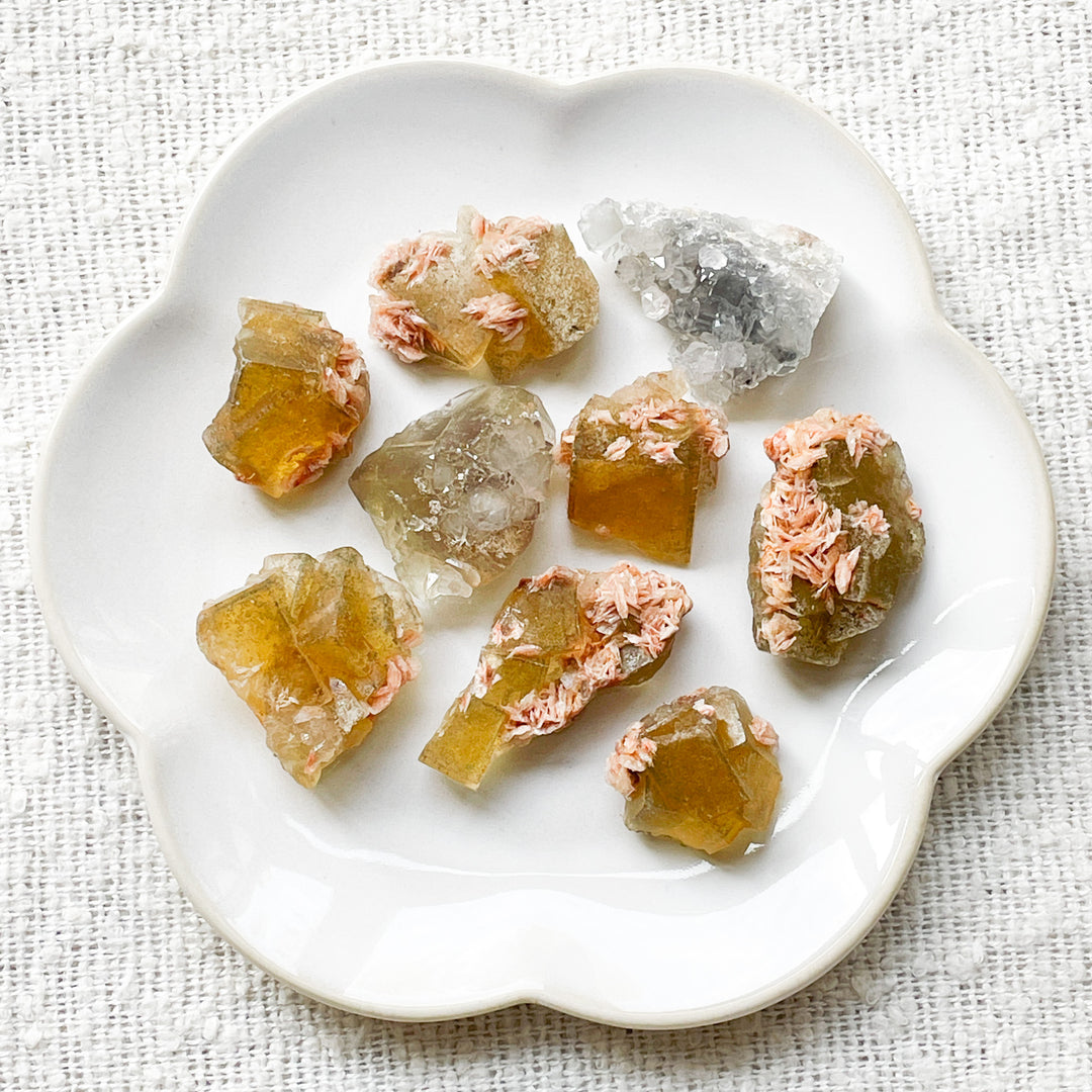 fluoriet gele ruwe steen brok edelsteen cluster