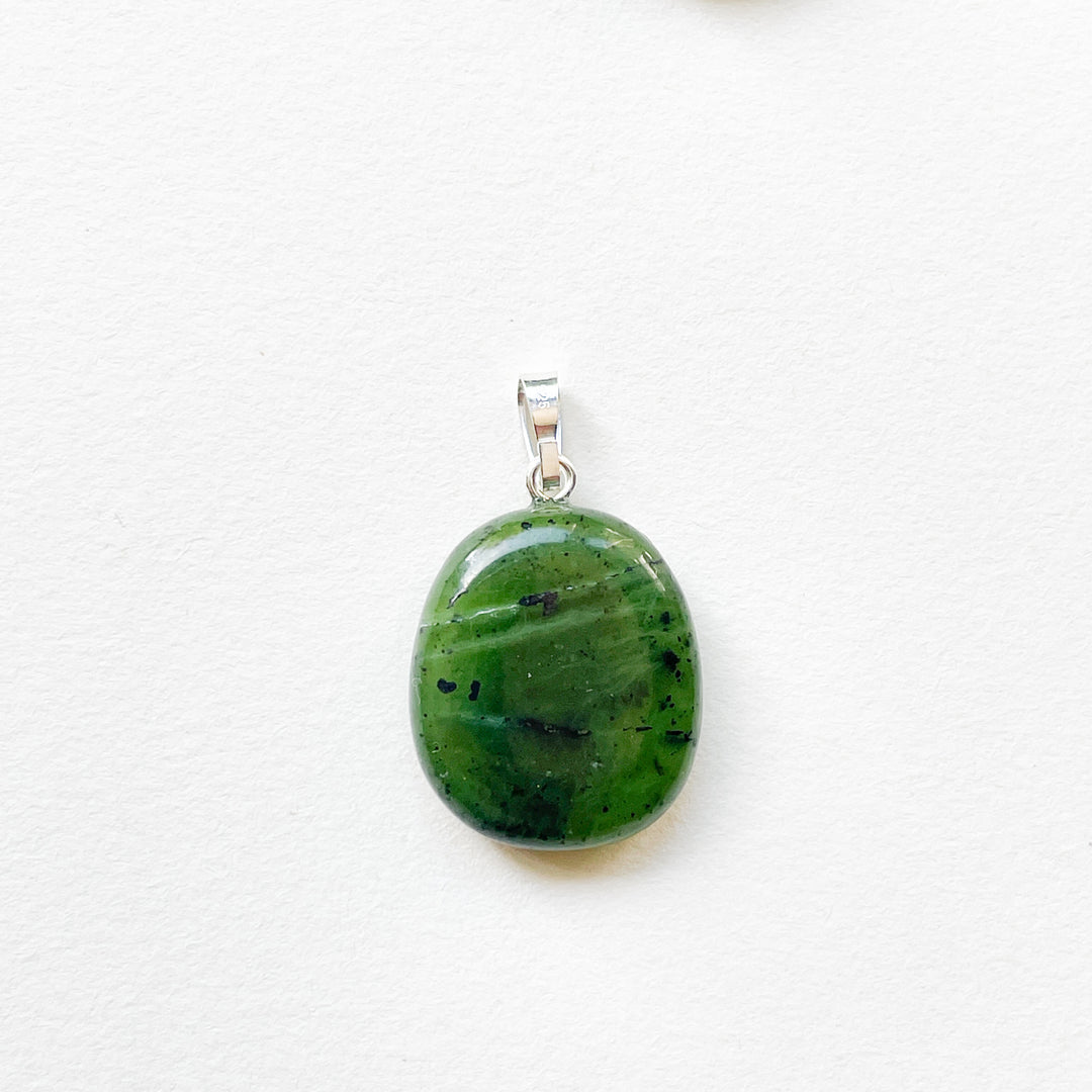 jade nefriet edelsteen premium hanger 925 sterling zilver
