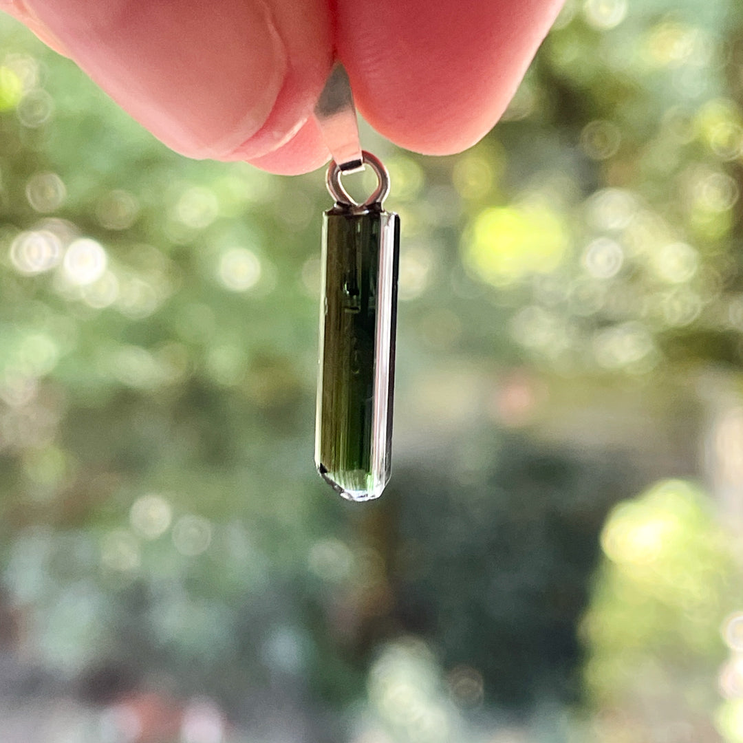 groene toermalijn verdeliet premium edelsteen hanger 925 sterling zilver