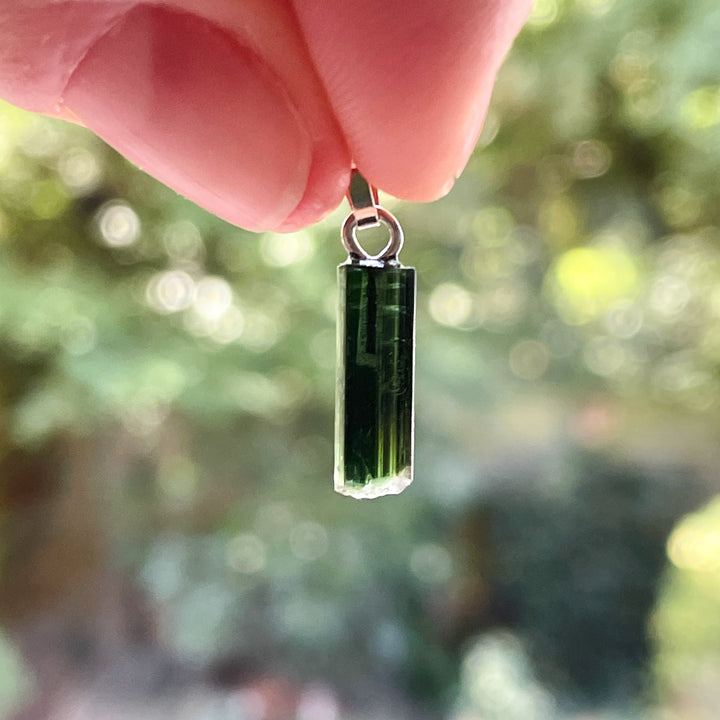groene toermalijn verdeliet premium edelsteen hanger 925 sterling zilver