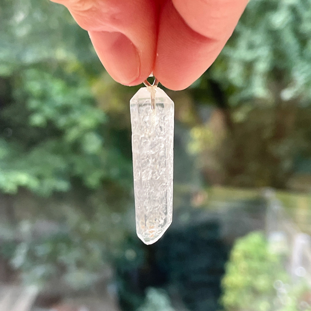 bergkristal ruwe transparante premium edelsteen hanger 925 sterling zilver