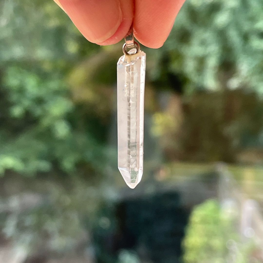 bergkristal ruwe transparante premium edelsteen hanger 925 sterling zilver