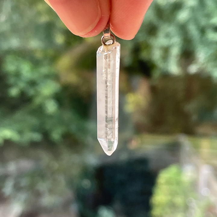 bergkristal ruwe transparante premium edelsteen hanger 925 sterling zilver