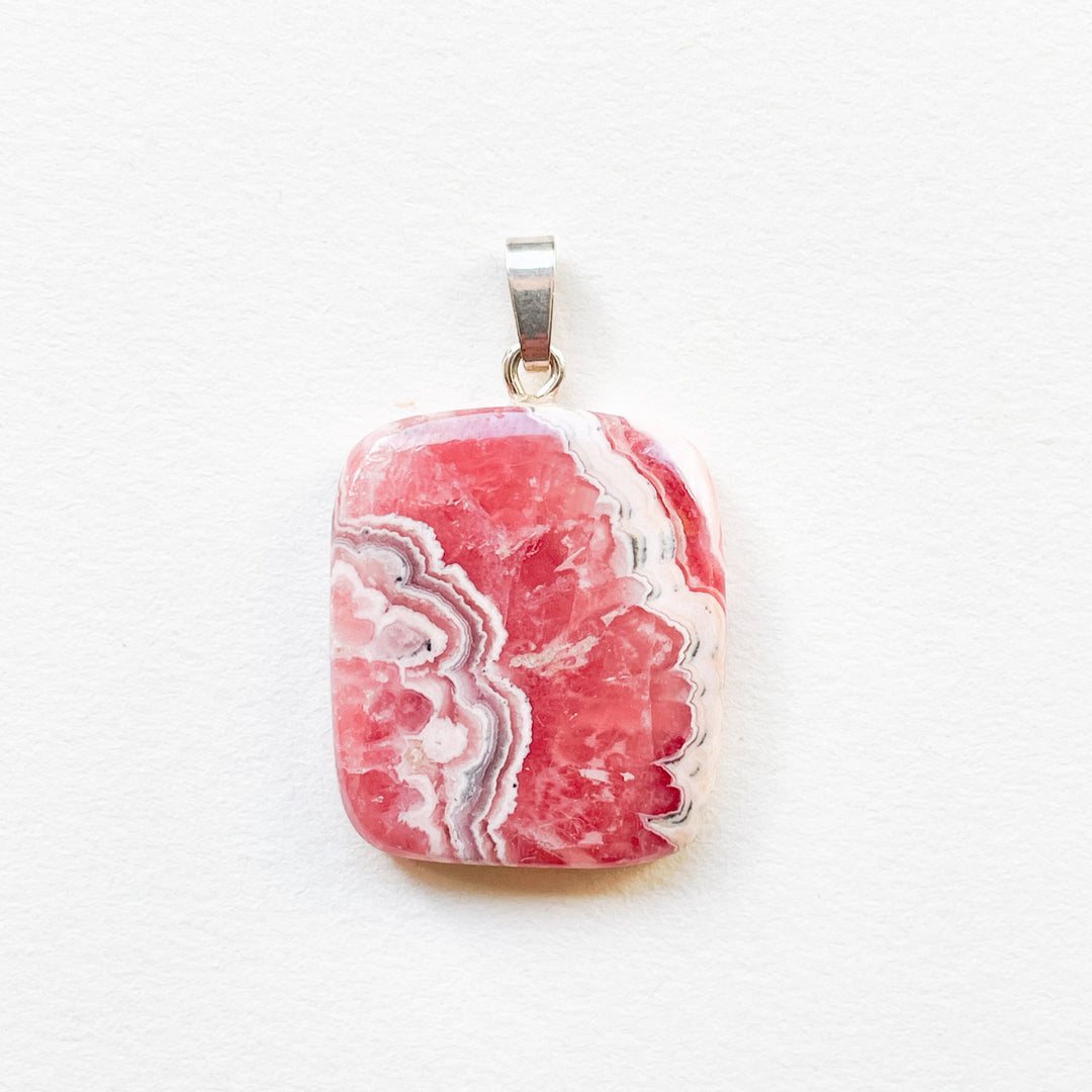 rhodochrosiet roze premium edelsteen hanger 925 sterling zilver