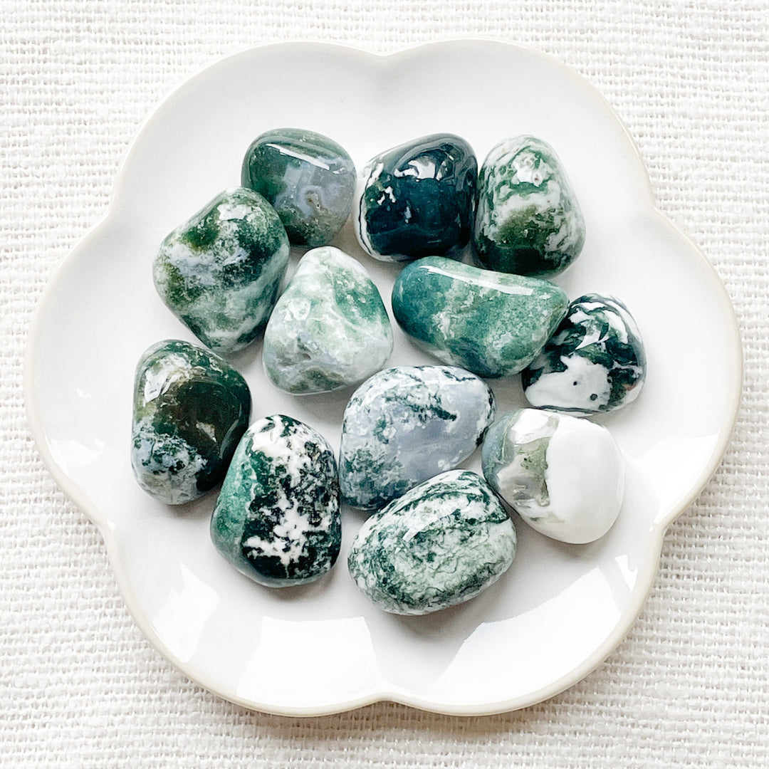 mosagaat chalcedoon knuffelsteen gepolijste steen trommelsteen edelstenen edelsteen kopen