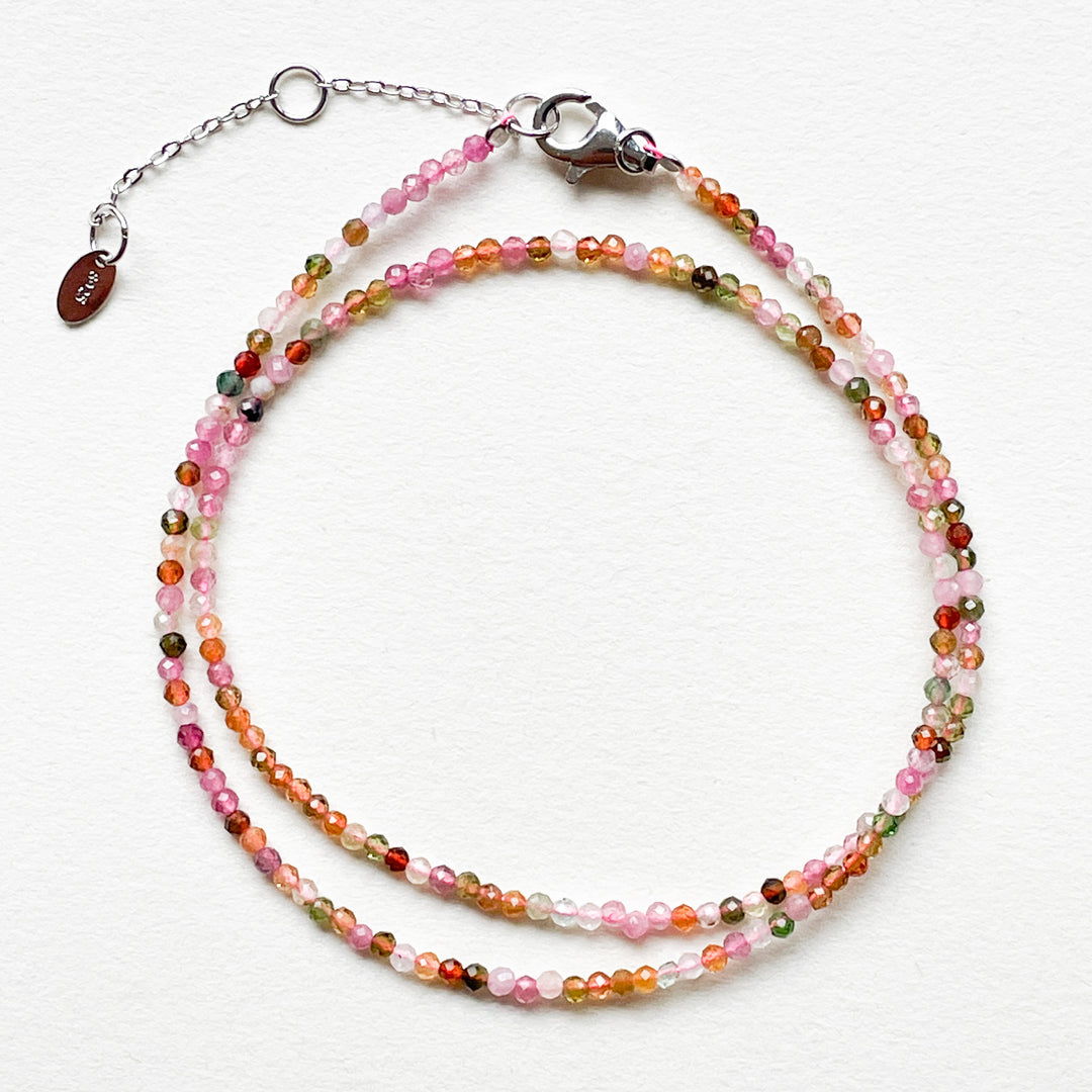 toermalijn mix kralenketting edelsteen 925 sterling zilver juweel sieraad