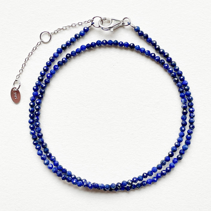 lapis lazuli kralenketting 925 sterling zilver edelsteen sieraad juweel