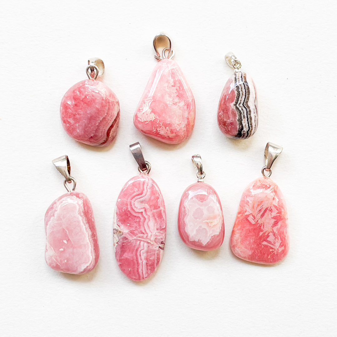 rhodochrosiet roze premium edelsteen hanger 925 sterling zilver