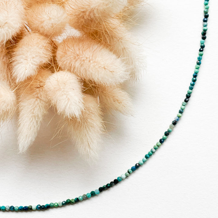 chrysocolla kralenketting 925 sterling zilver edelsteen sieraad juweel