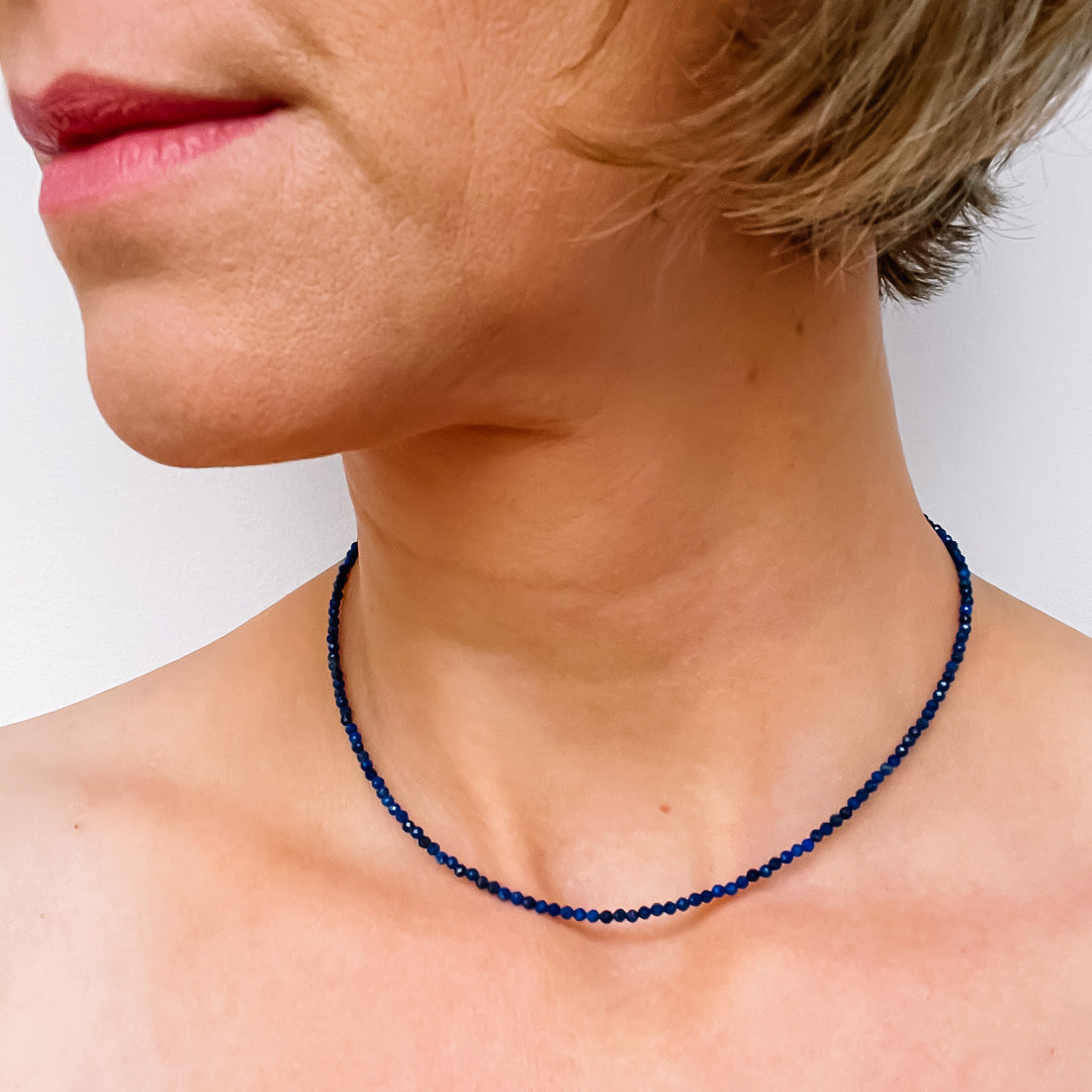 lapis lazuli kralenketting 925 sterling zilver edelsteen sieraad juweel