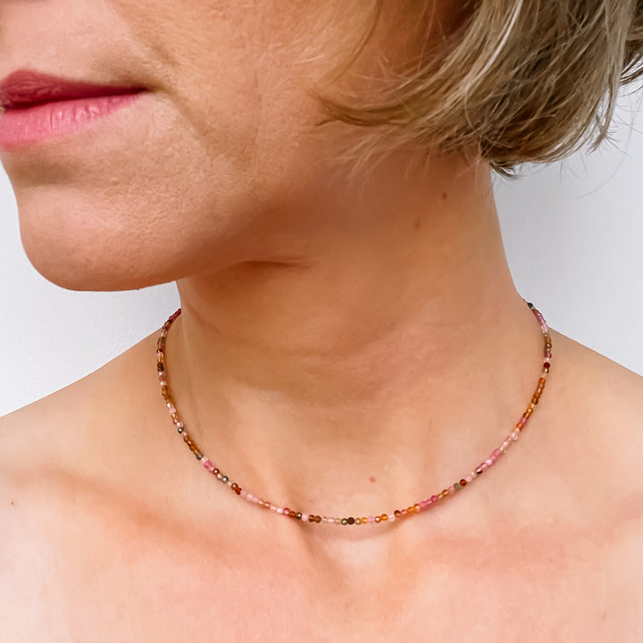 toermalijn mix kralenketting edelsteen 925 sterling zilver juweel sieraad