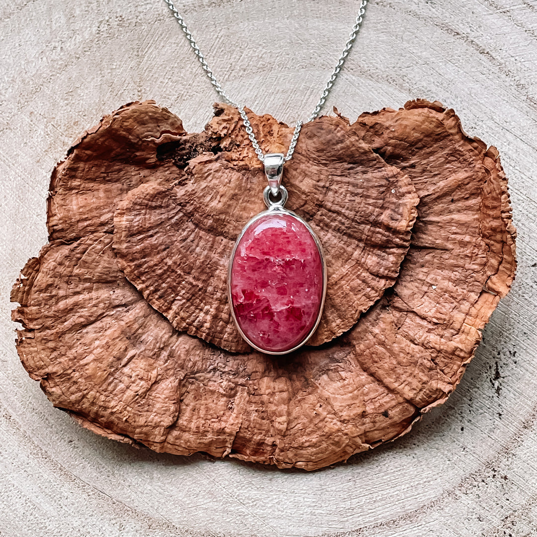 rhodoniet roze luxe edelsteen hanger 925 sterling echt zilver