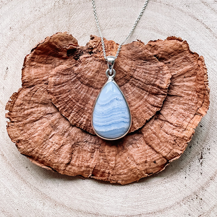 chalcedoon lichtblauwe luxe edelsteen hanger 925 sterling echt zilver