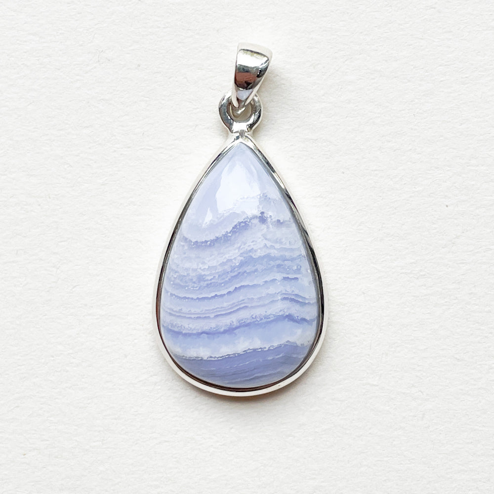 chalcedoon lichtblauwe luxe edelsteen hanger 925 sterling echt zilver