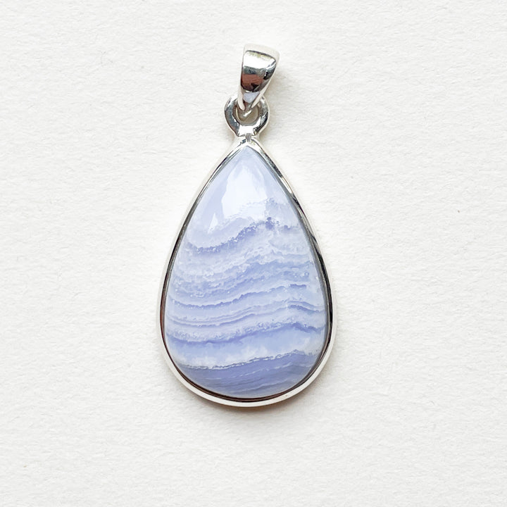 chalcedoon lichtblauwe luxe edelsteen hanger 925 sterling echt zilver