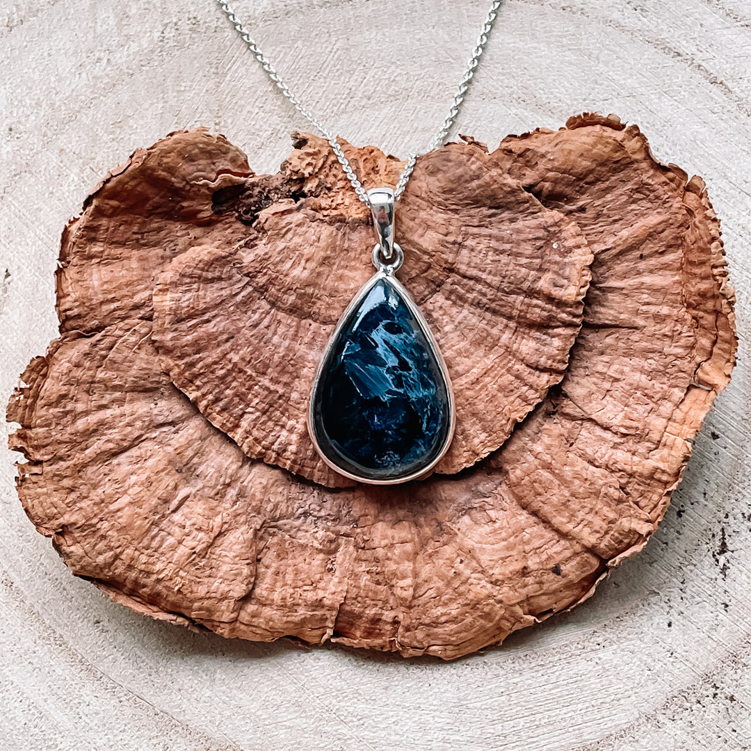 pietersiet blauwe luxe edelsteen hanger 925 sterling echt zilver