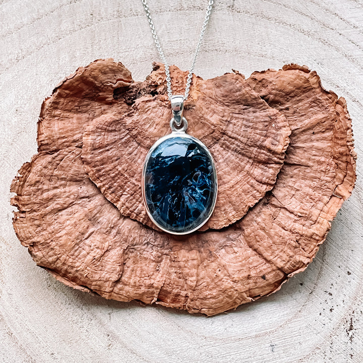 pietersiet blauwe luxe edelsteen hanger 925 sterling echt zilver