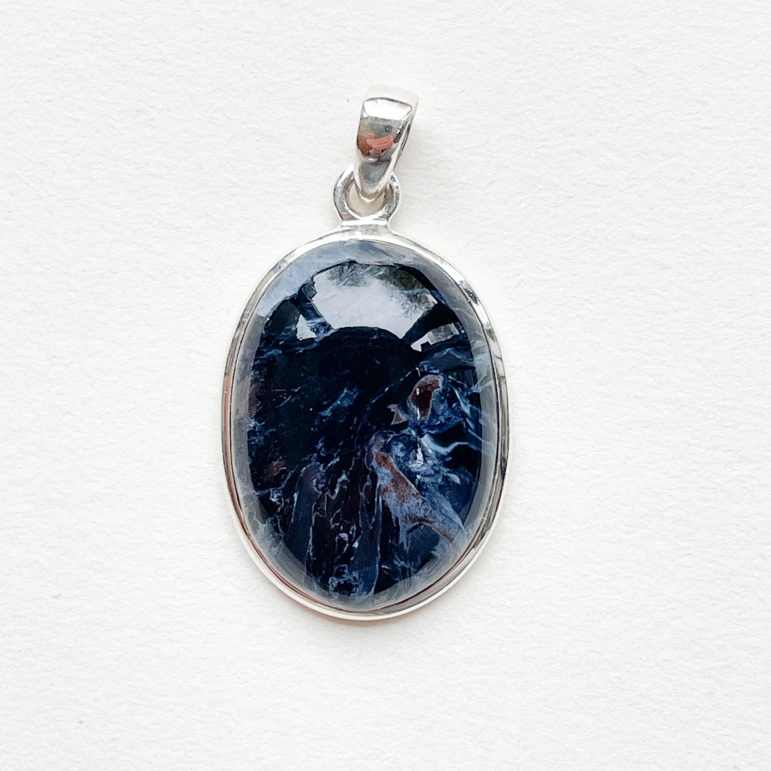 pietersiet blauwe luxe edelsteen hanger 925 sterling echt zilver