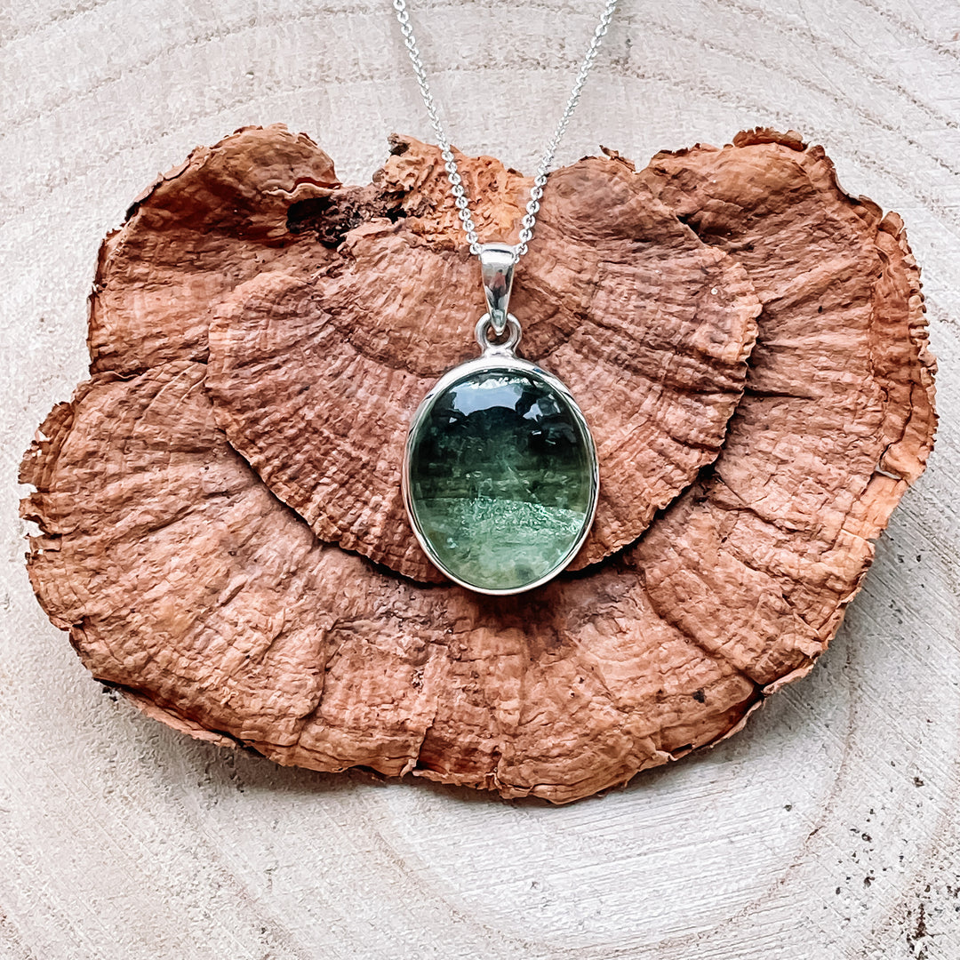 fluoriet groene luxe edelsteen hanger 925 sterling echt zilver