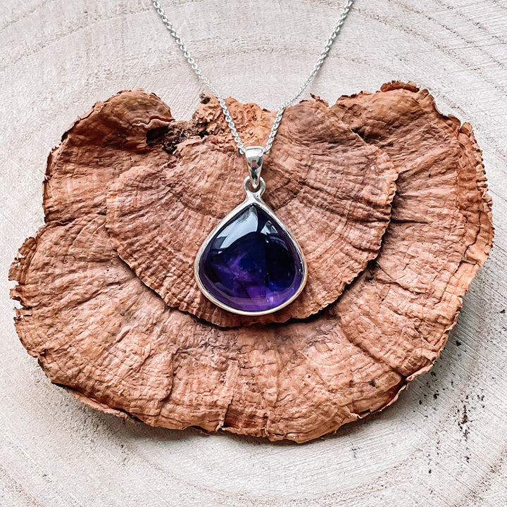 amethist paarse luxe edelsteen hanger 925 sterling echt zilver