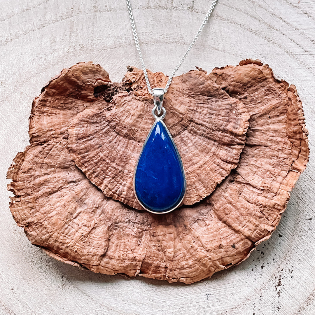 lapis lazuli blauwe luxe edelsteen hanger 925 sterling echt zilver