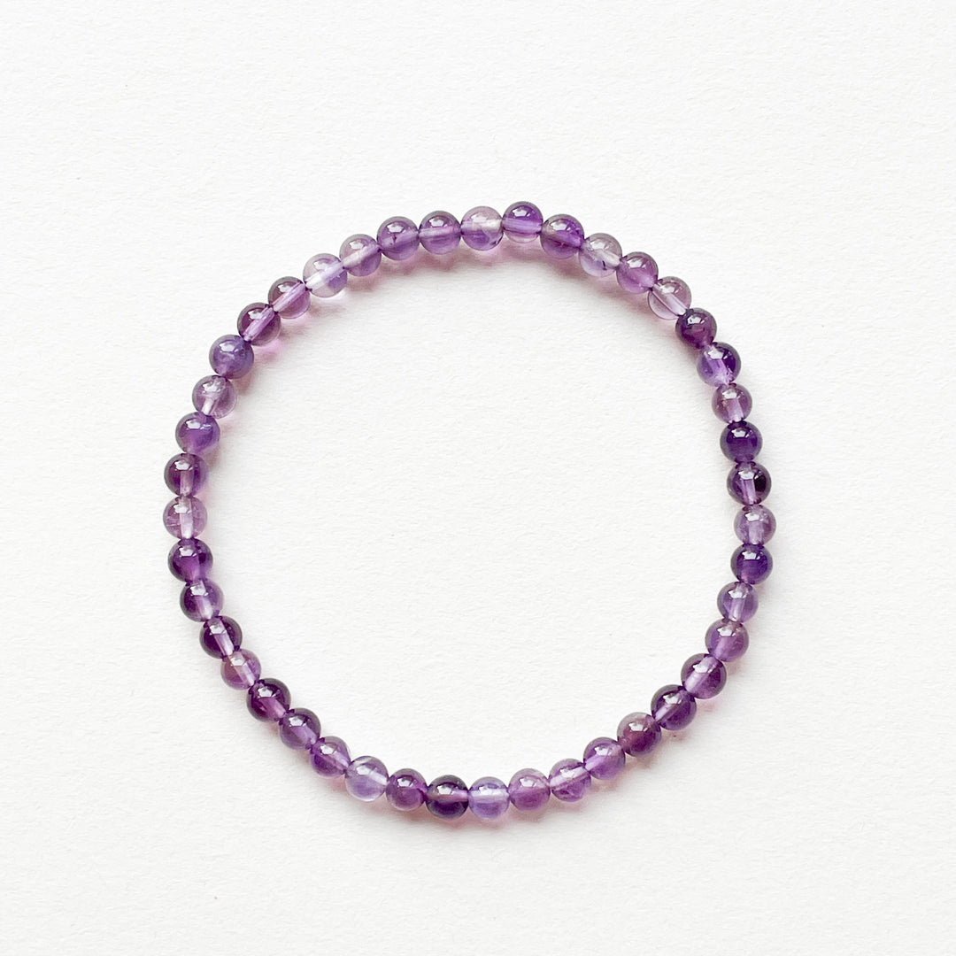 amethist paarse kogelarmband 4mm edelsteen