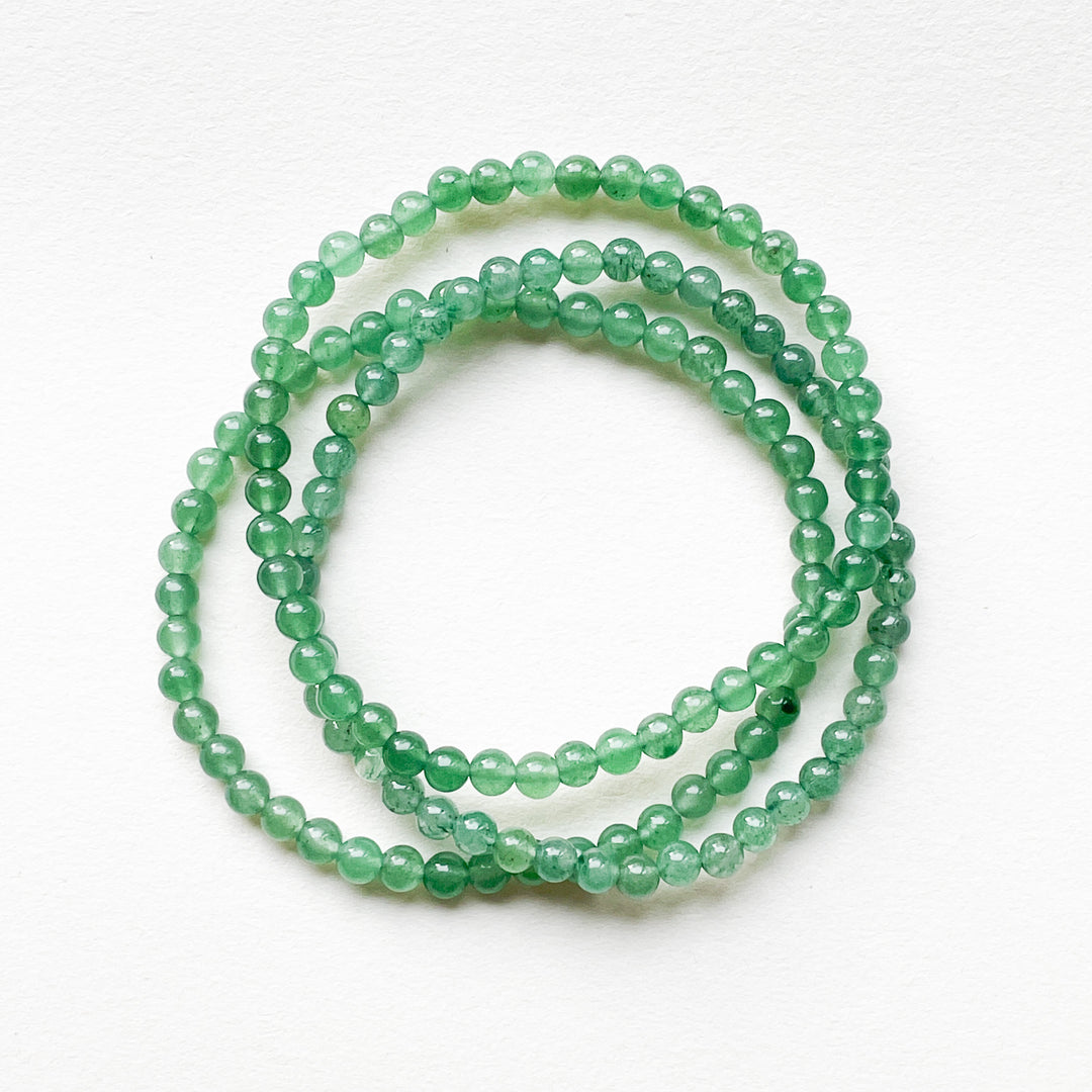 aventurijn groene kogelarmband 4mm edelsteen
